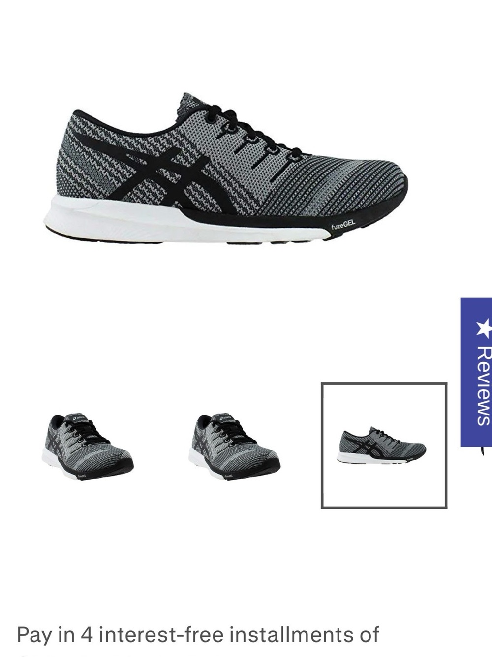 Asics Women's Knit Running Shoe - Black/Gray